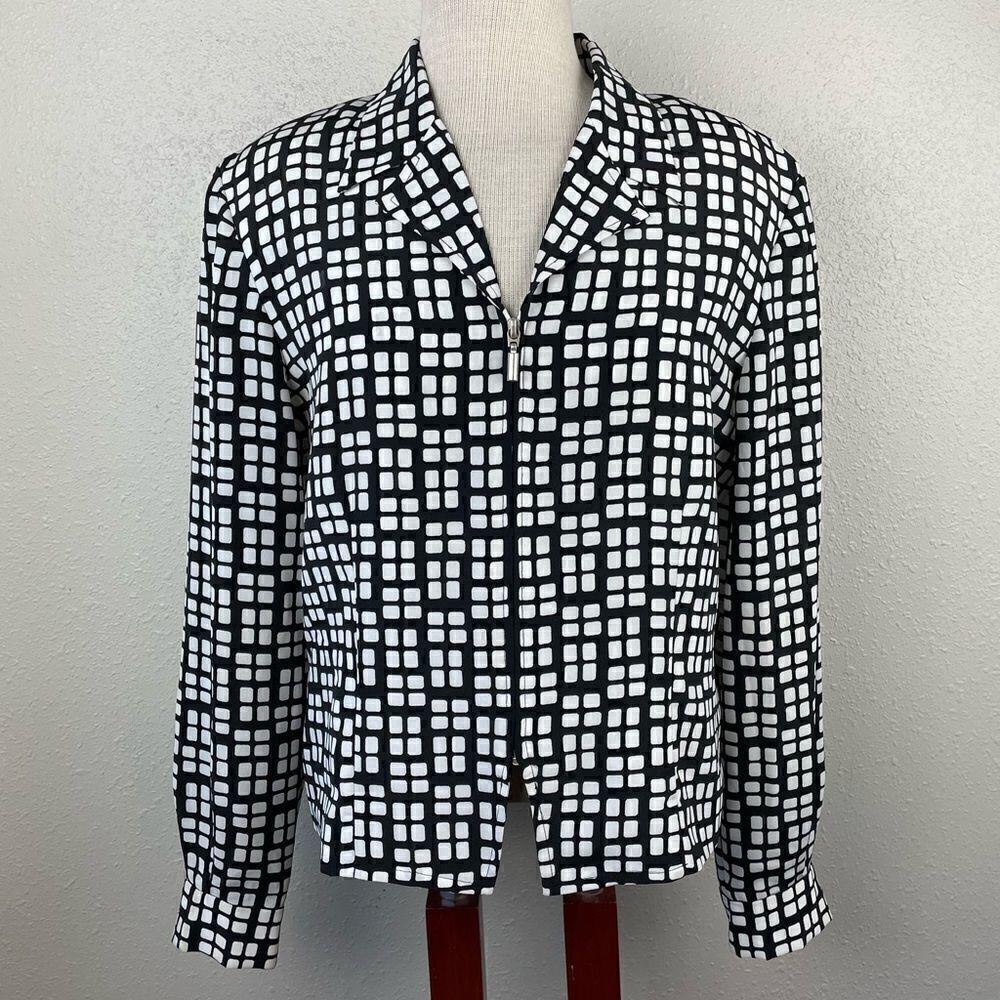 EUC Norton McNaughton Womens Black and White Dress Jacket Size 10